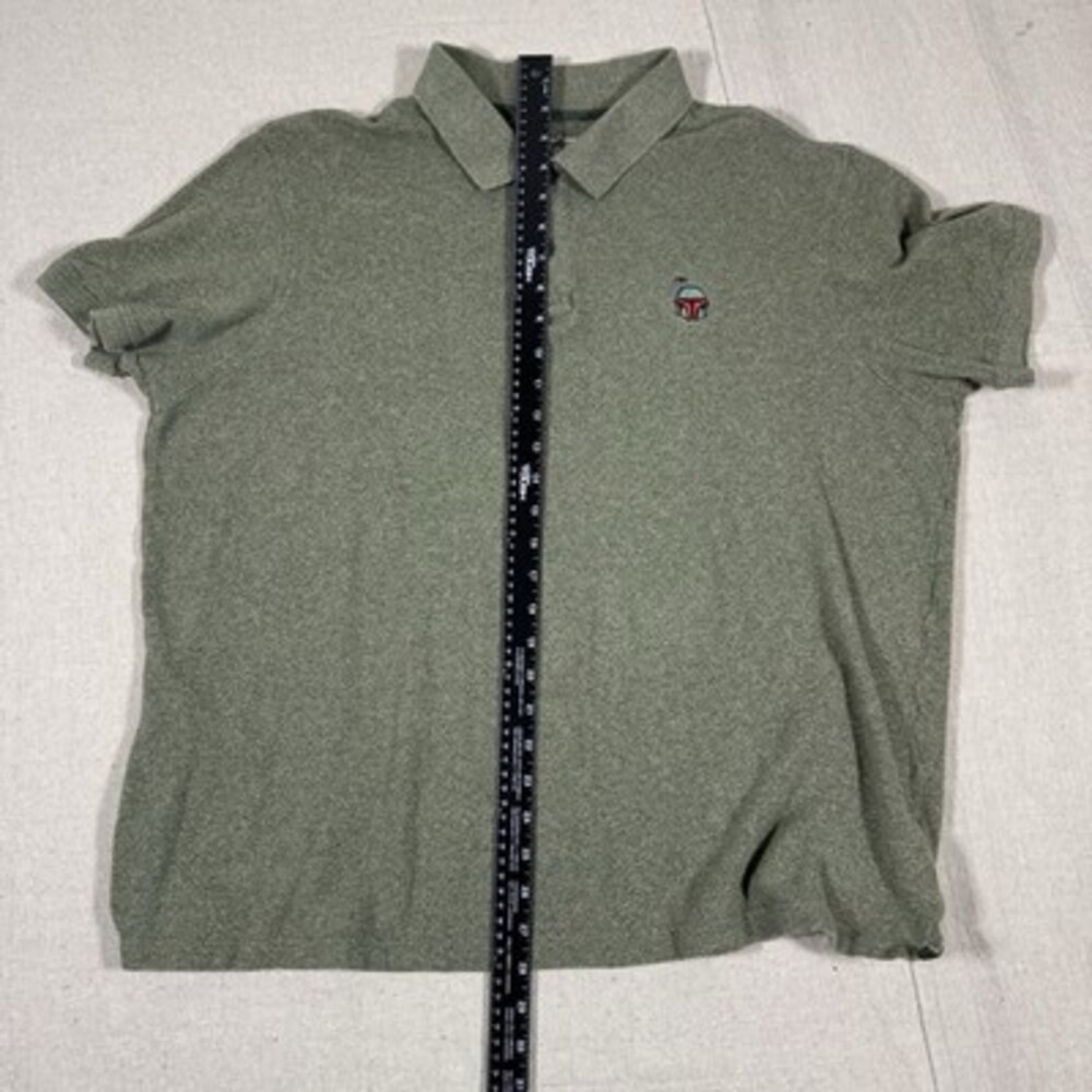 Disney Parks Star Wars Boba Fett Polo Shirt Mens XL Green 100% Cotton Golf - Picture 5 of 9